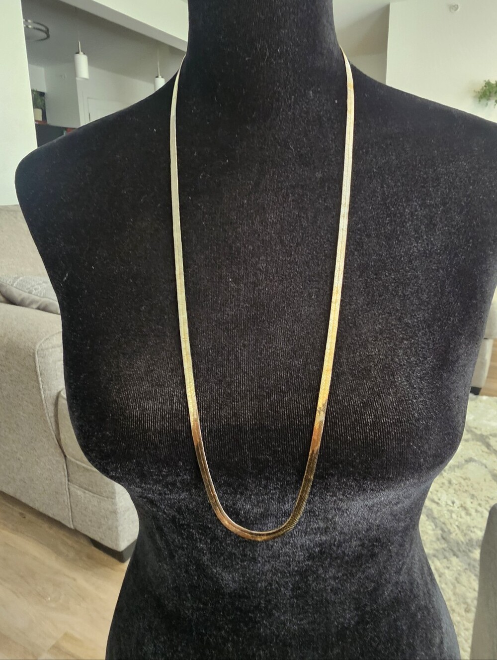 Elegant Gold Long Chain Necklace  30"    #1 V